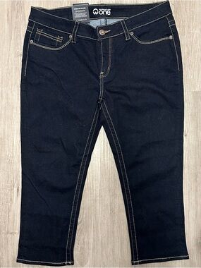 Warhouse One Dark Blue Skinny Stretch Capri Jeans 14